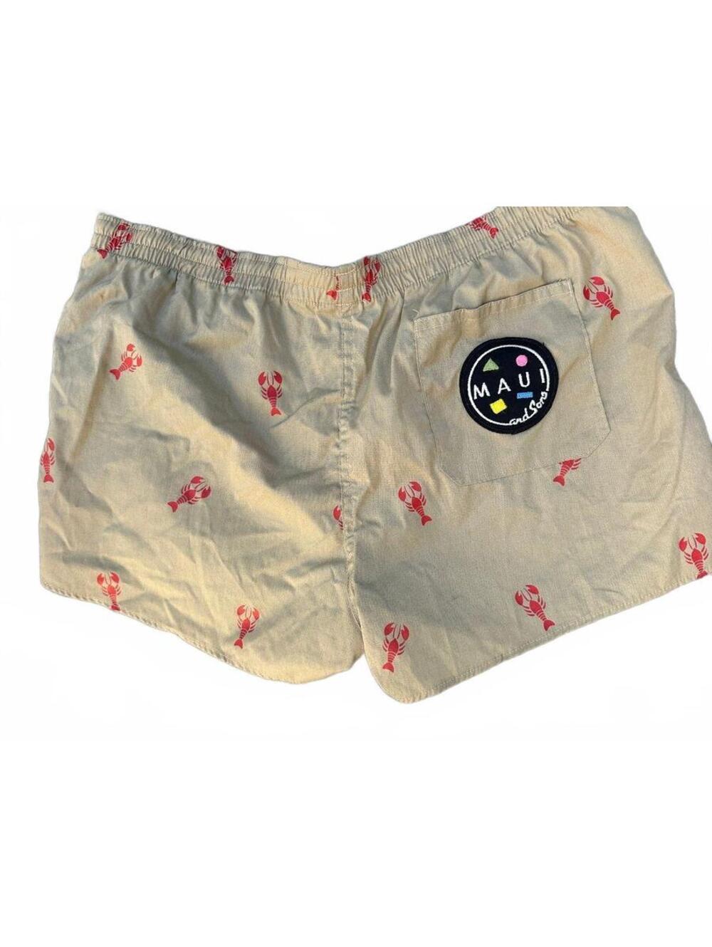 Vintage Maui and Sons Lobster Swim Trunks Size 38